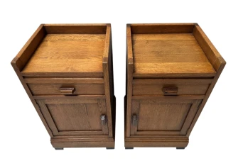 Two Art Deco Modernist Nightstands or Bedside Tables, 1920s